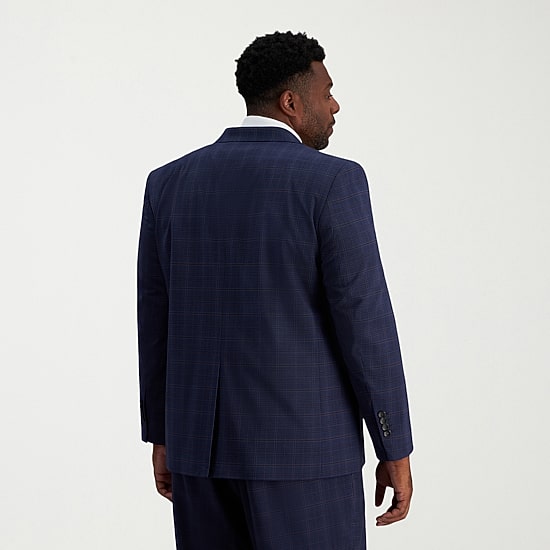 Haggar J.M. Haggar Mens Big and Tall Classic Fit Plaid Suit Jacket