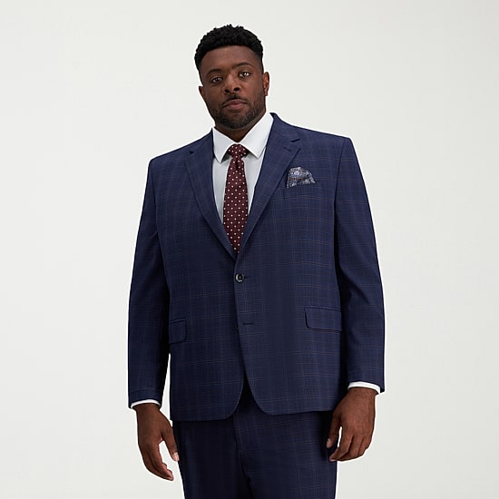 Haggar J.M. Haggar Mens Big and Tall Classic Fit Plaid Suit Jacket