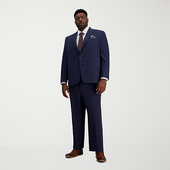 Haggar J.M. Haggar Mens Big and Tall Classic Fit Plaid Suit Jacket