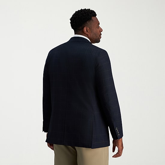 Haggar JMH J.M. Haggar Mens Big and Tall Plaid Regular Fit Sport Coat