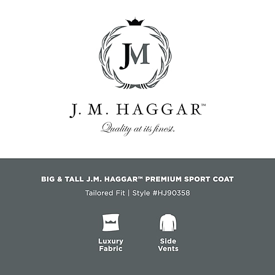 Haggar JMH J.M. Haggar Mens Big and Tall Plaid Regular Fit Sport Coat