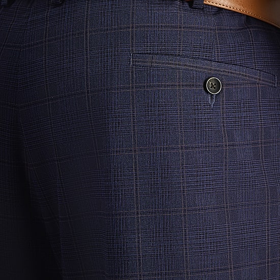 Haggar J.M. Haggar Mens Big and Tall Regular Fit Plaid Flat Front Suit Pant