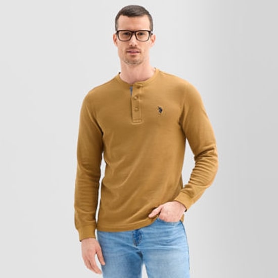 U.S. Polo Assn. Thermal Mens Long Sleeve Classic Fit Henley Shirt