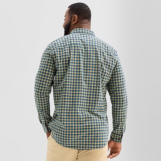 St. John's Bay Everyday Stretch Mens Long Sleeve Slim Fit Tall Button-Down Shirt