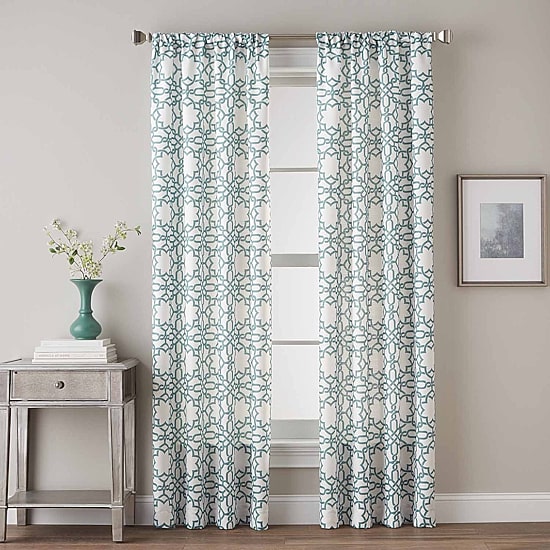 CHF Lotus Harmony Rod Pocket Light-Filtering Single Curtain Panel