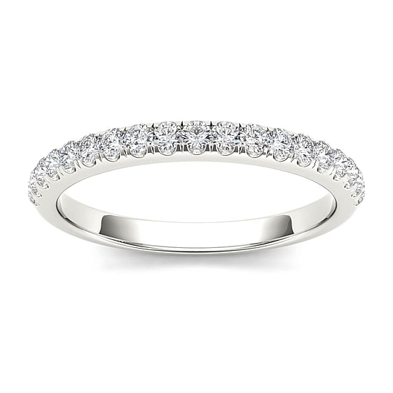 Womens 2MM 1/4 CT. T.W. Natural White Diamond 10K Gold Wedding Band