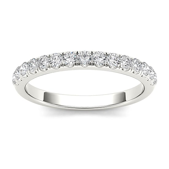 Womens 2MM 1/3 CT. T.W. Natural White Diamond 10K Gold Wedding Band