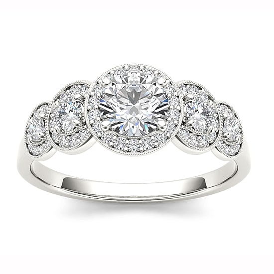 1 CT.T.W. Natural Round Diamond 14K Gold Engagement Ring