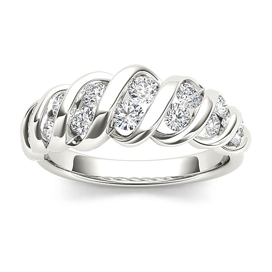 Womens 3.5MM 3/4 CT. T.W. Natural White Diamond 14K Gold Anniversary Wedding Band