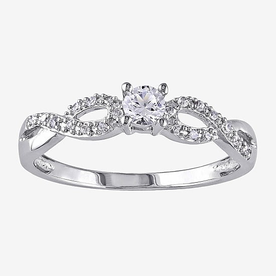 1/10 CT. T.W. Diamond & Lab-Created White Sapphire Engagement Ring