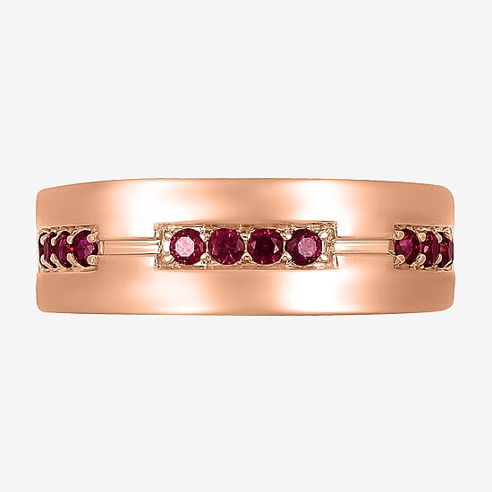 Mens Lab Created Red Ruby 10K Gold Fashion Ring
