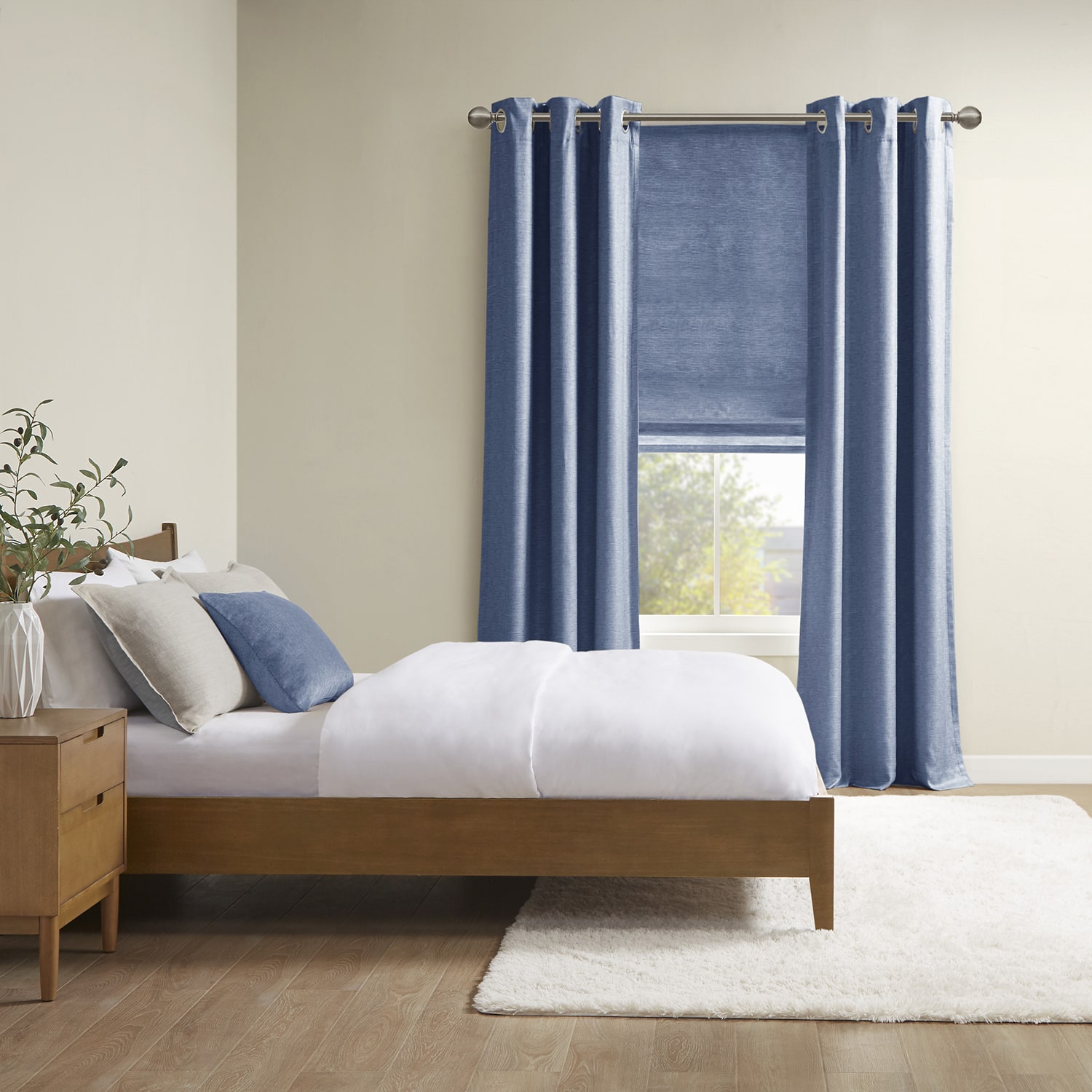 Madison Park Leighton Energy Saving 100% Blackout Grommet Top Set of 2 Curtain Panel