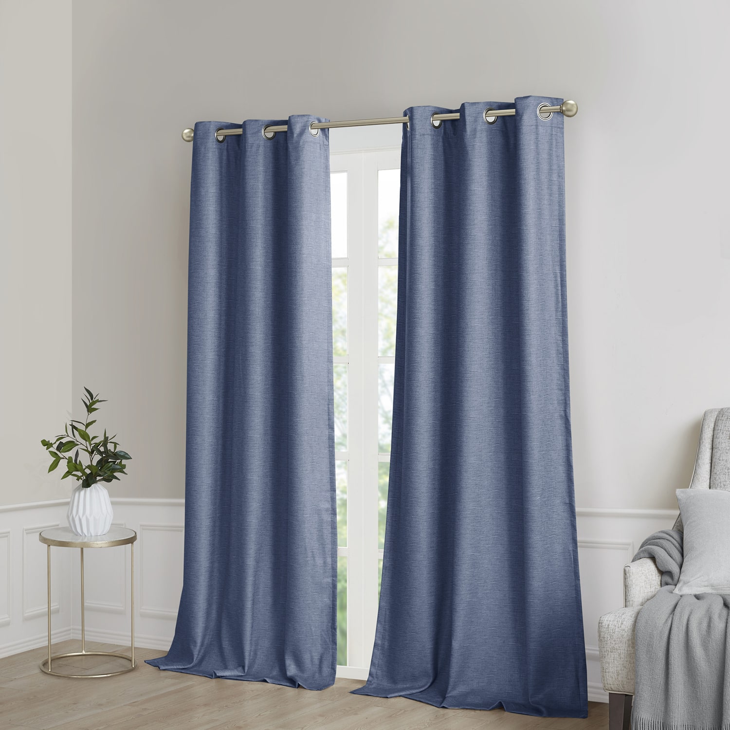 Madison Park Leighton Energy Saving 100% Blackout Grommet Top Set of 2 Curtain Panel