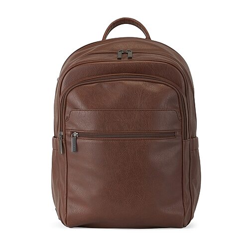 Bugatti Palermo 17" Leather Backpack - Cognac