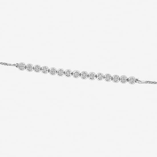Effy Final Call (G / Si1-Si2) Womens 1/7 CT. T.W. Lab Grown White Diamond Sterling Silver Bolo Bracelet