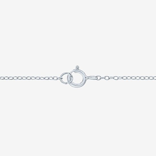 Yes, Please! Womens Lab Created White Sapphire Sterling Silver Cross 18 Inch Pendant Necklace