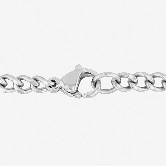 (G-H / I1) Mens 1/5 CT. Lab Grown White Diamond Stainless Steel Cross 24 Inch Pendant Necklace