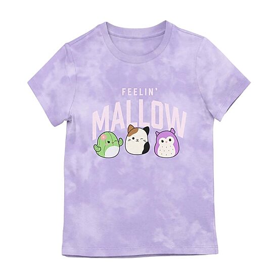 Little Girls Crew Neck Short Sleeve Regular Fit Squishmallows Graphic T-Shirt
