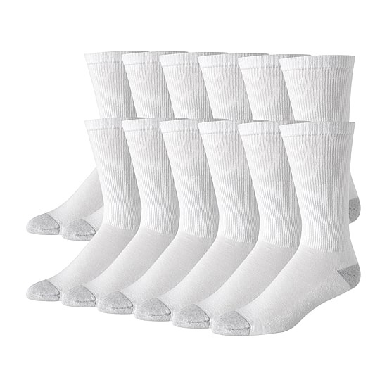 Hanes Ultimate Mens 12 Pair Big and Tall Crew Socks