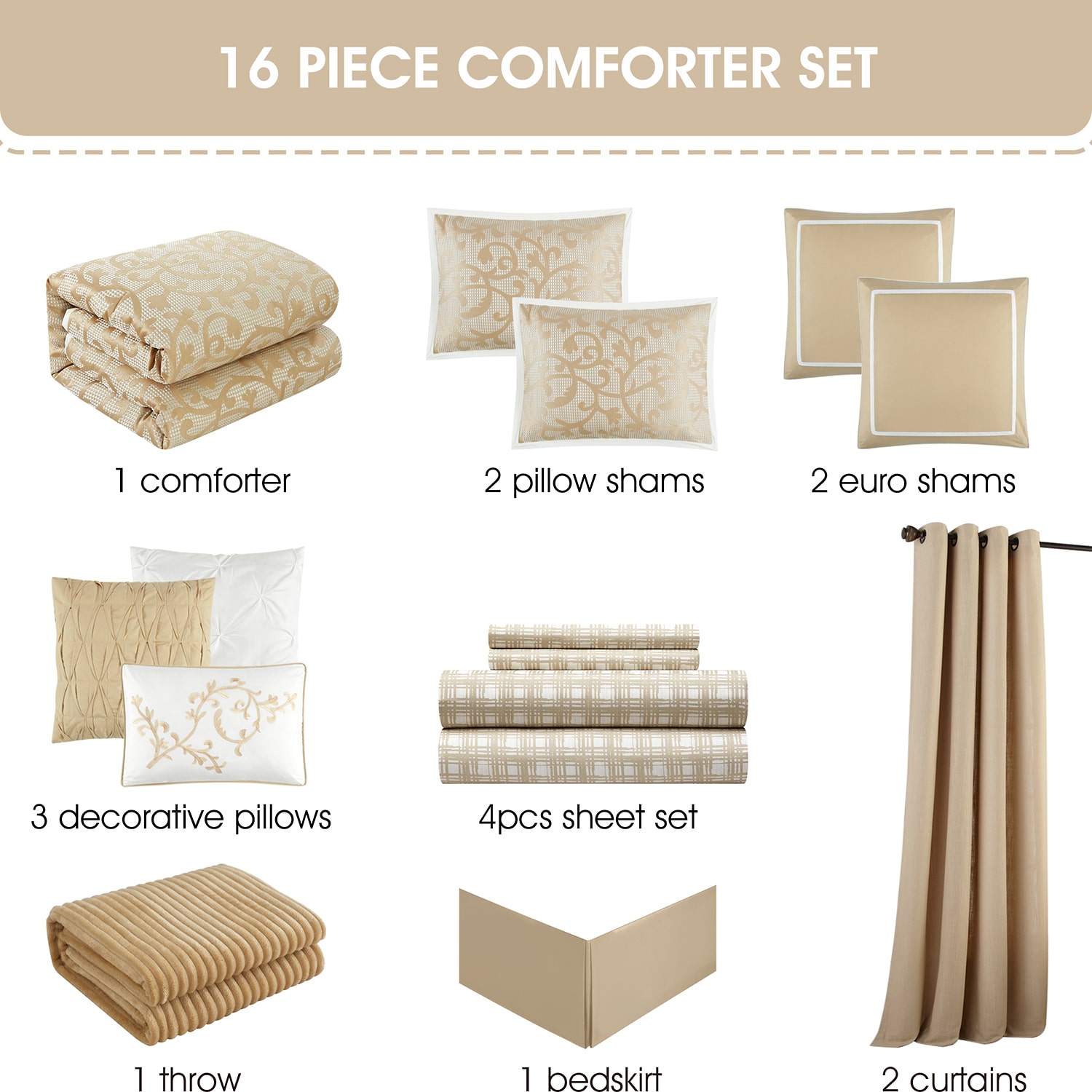 Stratford Park Aryana 16-pc. Lightweight Comforter Set