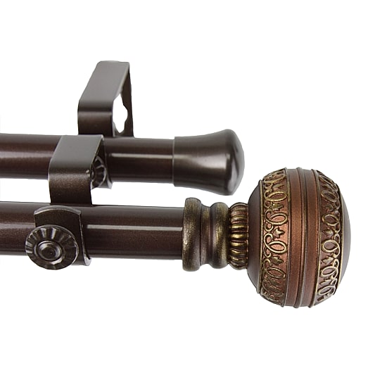 Rod Desyne Ornament 13/16" Adjustable Double Curtain Rod