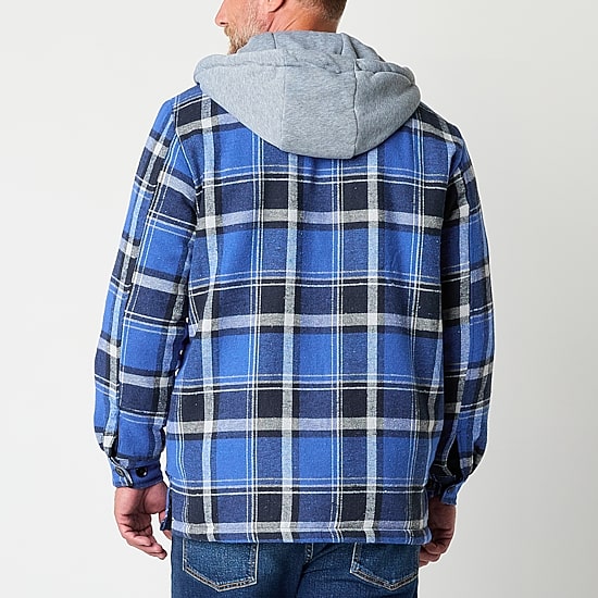 Victory Flannel Mens Hooded Midweight Shirt Jacket