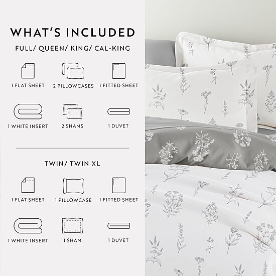 Casual Comfort Patterned Down Alternative Complete Bedding Set with Sheets
