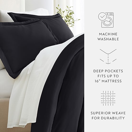 Casual Comfort Solid Down Alternative Complete Bedding Set with Sheets