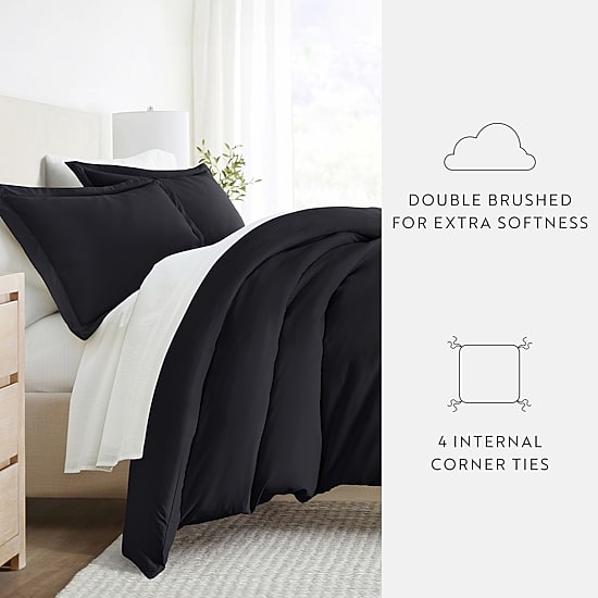 Casual Comfort Solid Down Alternative Complete Bedding Set with Sheets