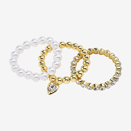 Bijoux Bar Womens 3-pc. Glass Bracelet Set