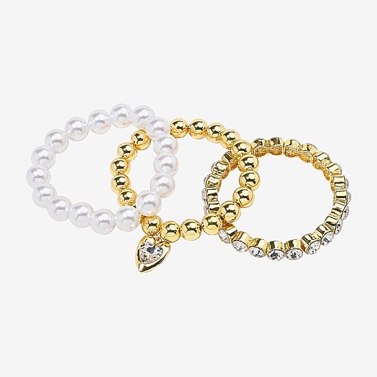 Bijoux Bar Womens 3-pc. Glass Bracelet Set