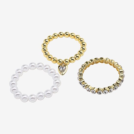 Bijoux Bar Womens 3-pc. Glass Bracelet Set
