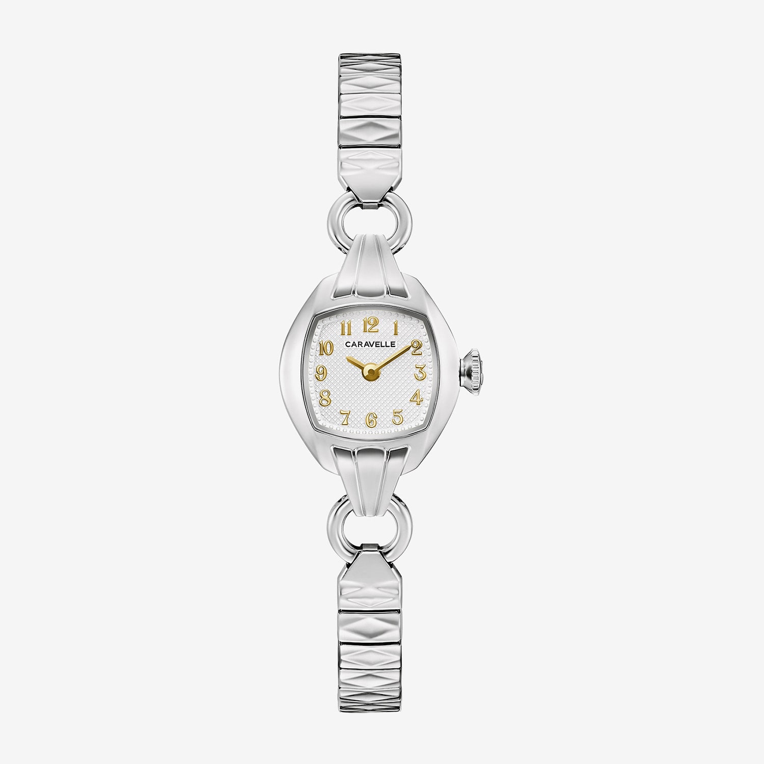 Caravelle Designed By Bulova Womens Silver Tone Stainless Steel Expansion Watch 43l225