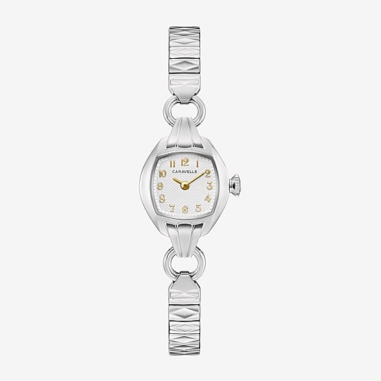 Caravelle Designed By Bulova Womens Silver Tone Stainless Steel Expansion Watch 43l225