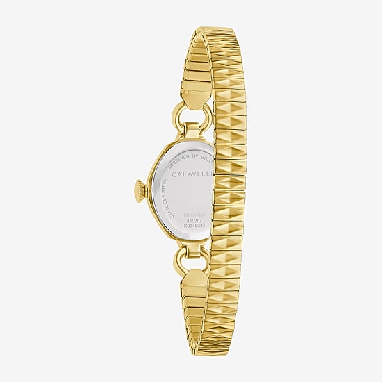 Caravelle Designed By Bulova Womens Gold Tone Stainless Steel Expansion Watch 44l267