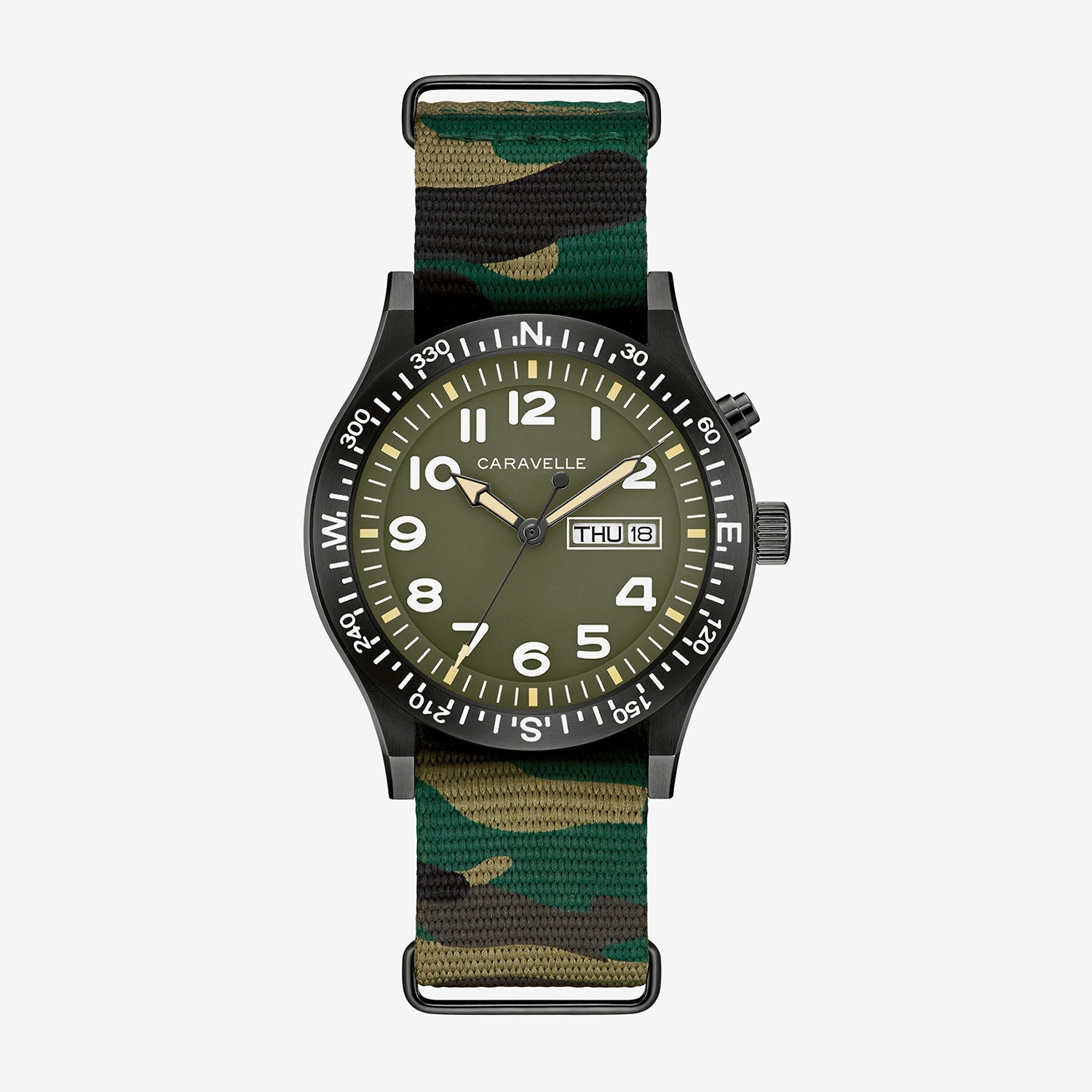 Caravelle Designed By Bulova Mens Multicolor Strap Watch 45c121