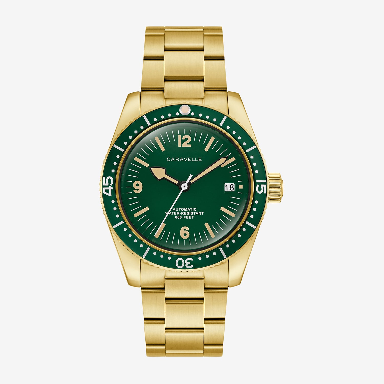 Caravelle Designed By Bulova Mens Gold Tone Stainless Steel Bracelet Watch 44b128