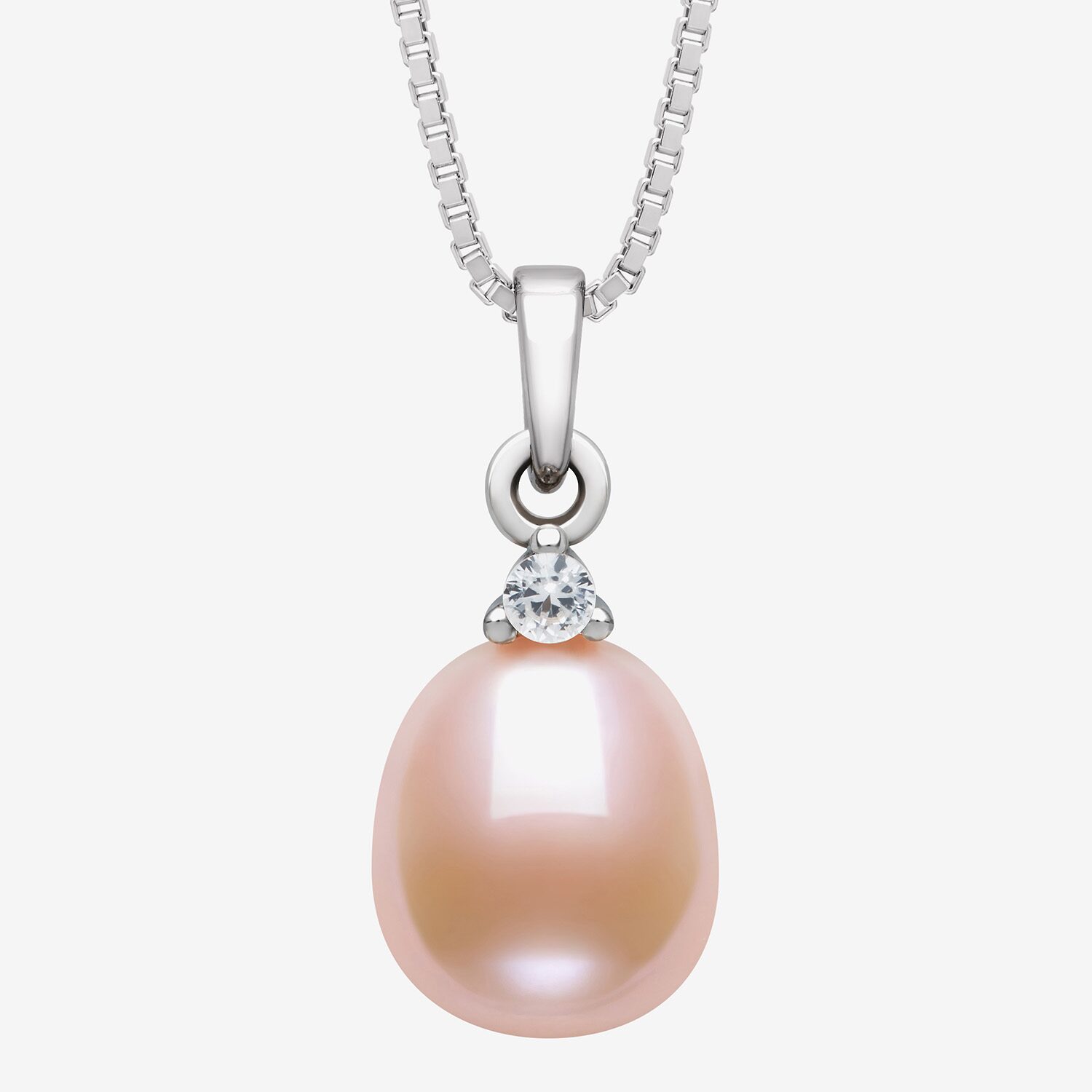 Cultured Freshwater Pearl Sterling Silver 18 Inch Pendant Necklace