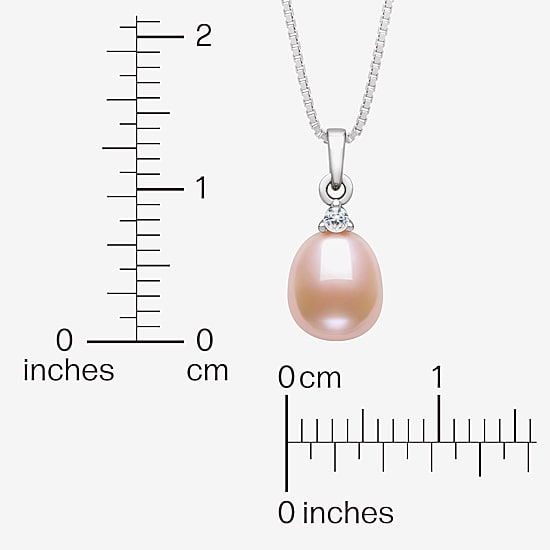 Cultured Freshwater Pearl Sterling Silver 18 Inch Pendant Necklace