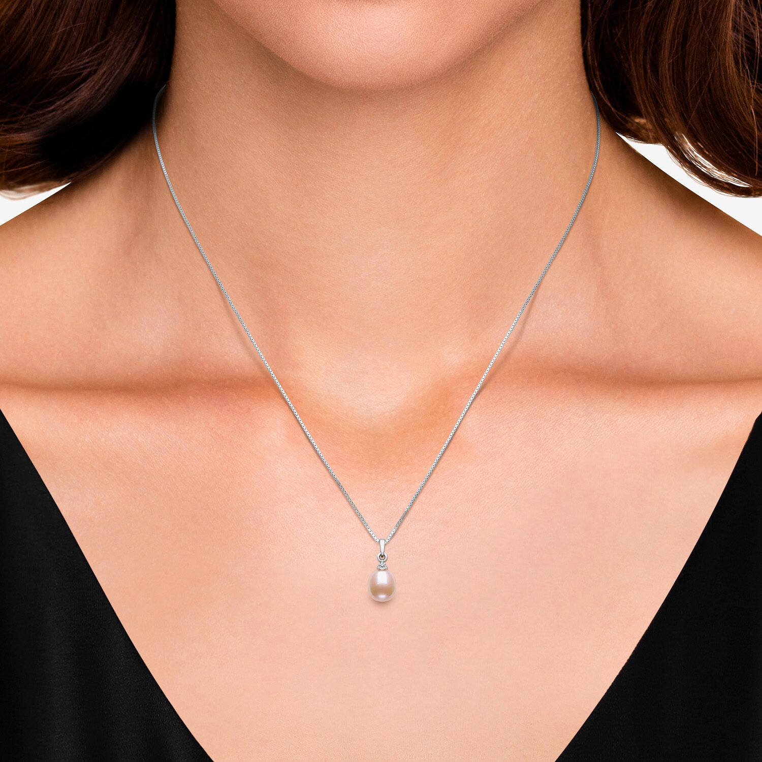 Cultured Freshwater Pearl Sterling Silver 18 Inch Pendant Necklace