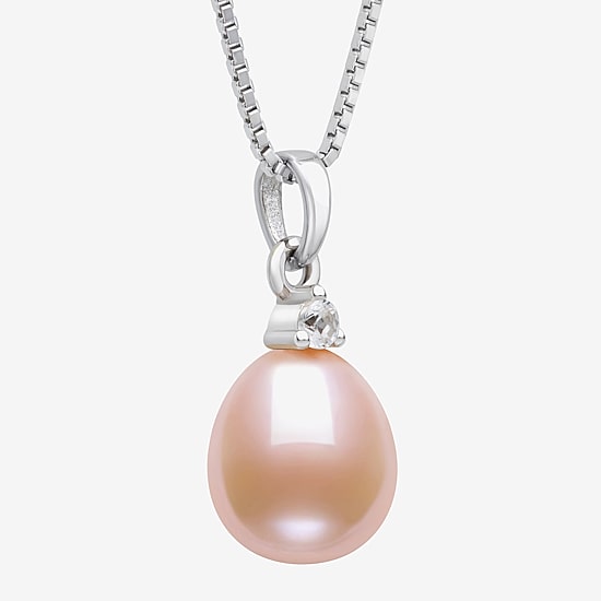 Cultured Freshwater Pearl Sterling Silver 18 Inch Pendant Necklace