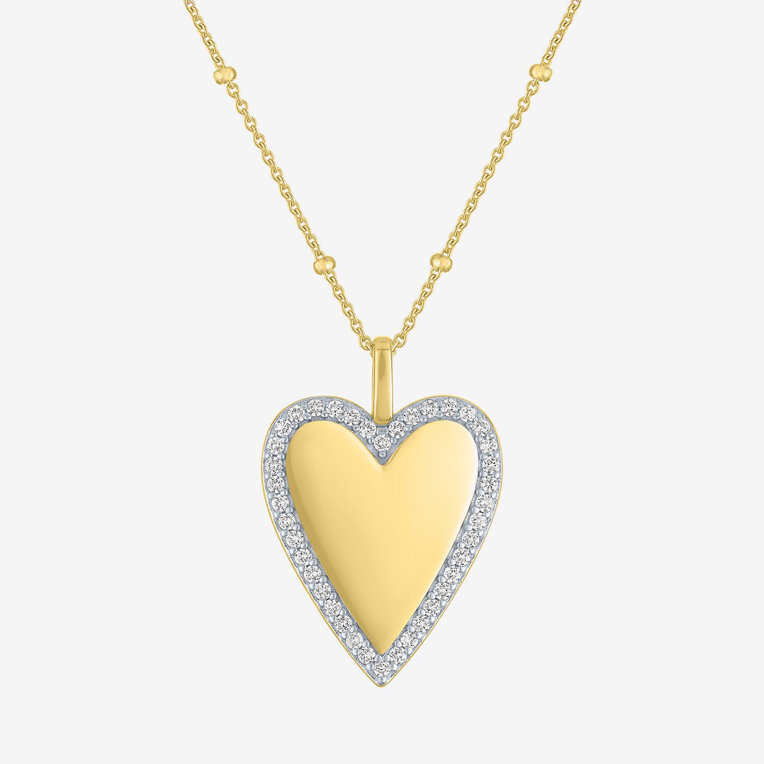 Yes, Please! Womens Lab Created White Sapphire Sterling Silver Heart Pendant