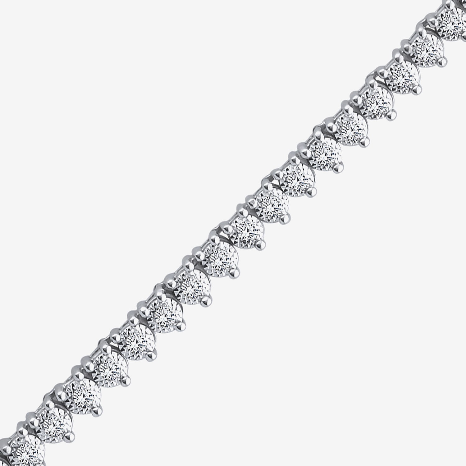 (F / Si2) Womens 3 CT.T.W. White Diamond Sterling Silver 18 Inch Tennis Necklace