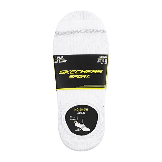 Skechers Sport Slip In Mens Multi-Pack 6 Pair No Show Socks
