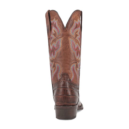 Dingo Mens Gator Block Heel Cowboy Boots Extra Wide Width