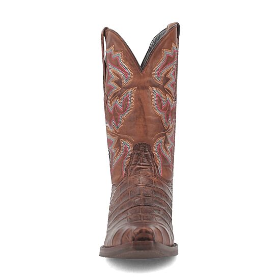 Dingo Mens Gator Block Heel Cowboy Boots Extra Wide Width