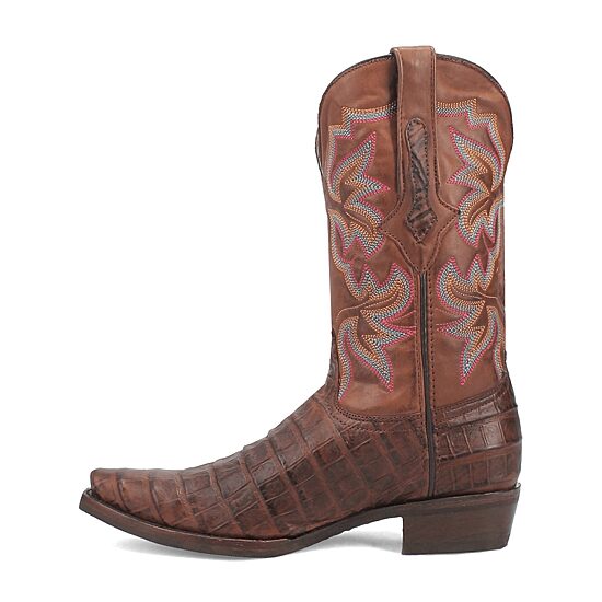 Dingo Mens Gator Block Heel Cowboy Boots Extra Wide Width