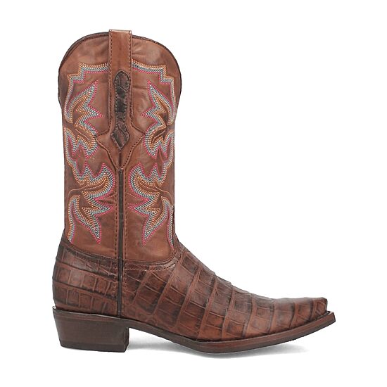 Dingo Mens Gator Block Heel Cowboy Boots Extra Wide Width