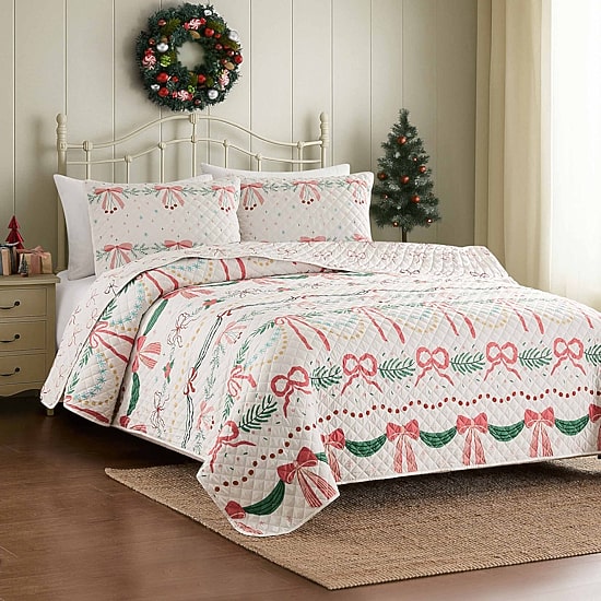 Avanti Bows And Branches Set Reversible Quilt