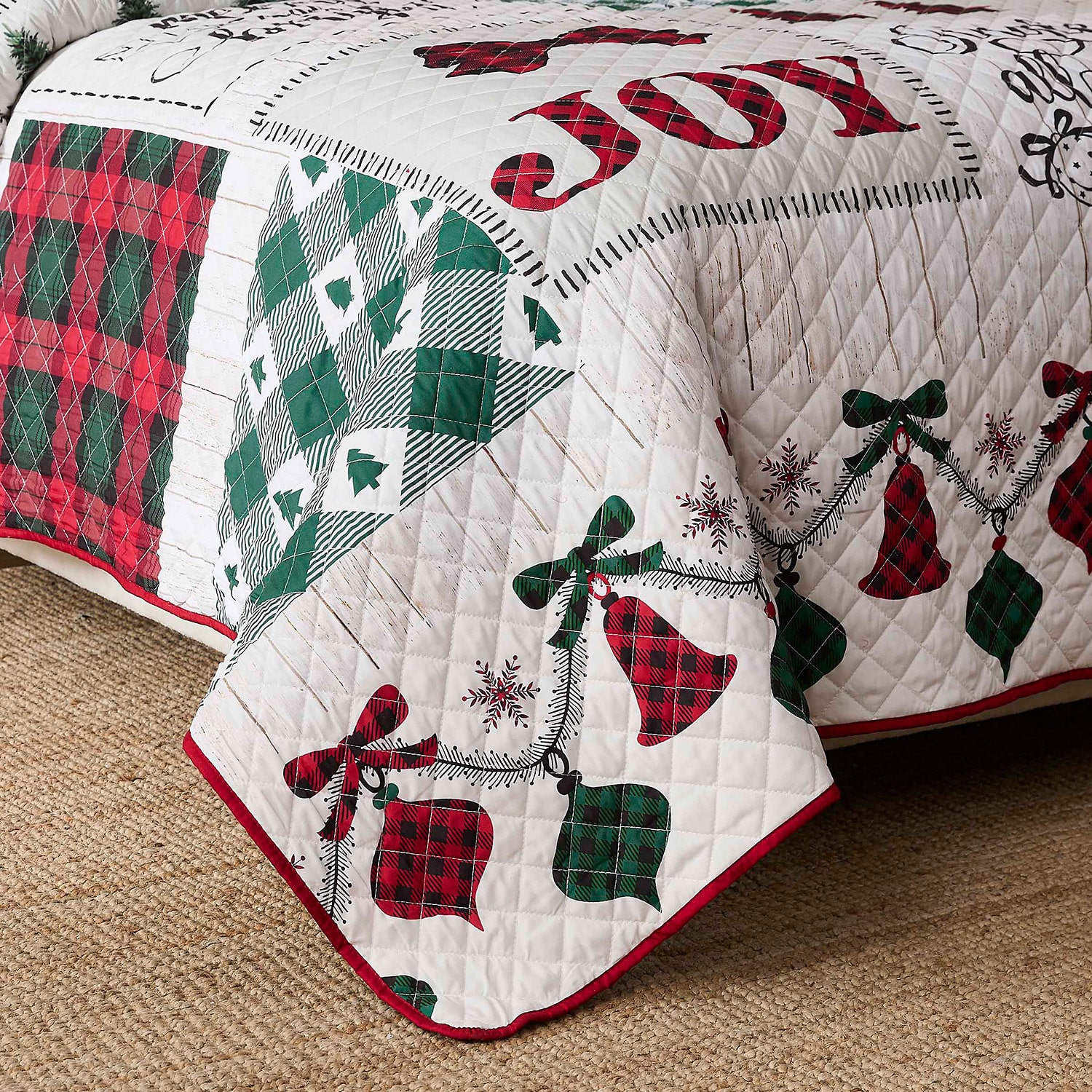 Avanti Patchwork Plaid Set Reversible Quilt